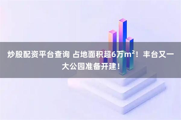 炒股配资平台查询 占地面积超6万m²！丰台又一大公园准备开建！